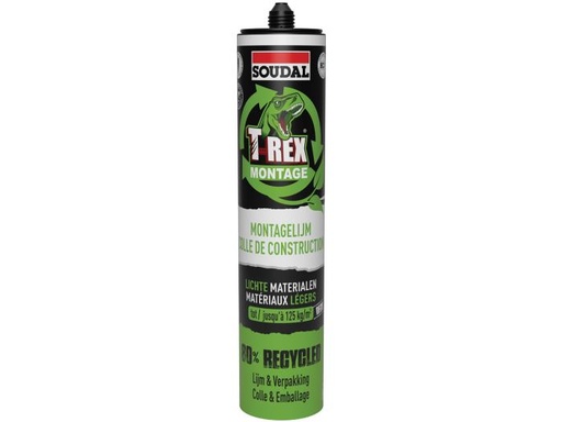 [85236] SOUDAL T-REX GREEN MONTAGELIJM LICHT MAT - 385ML