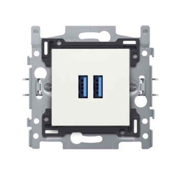 [85617] Niko inbouw stopcontact 2x USB aansluitingen wit