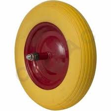 [35522] KRUIWAGENWIEL LEKVRIJ PVC VELG NAALDLAGER + AS (kopie)