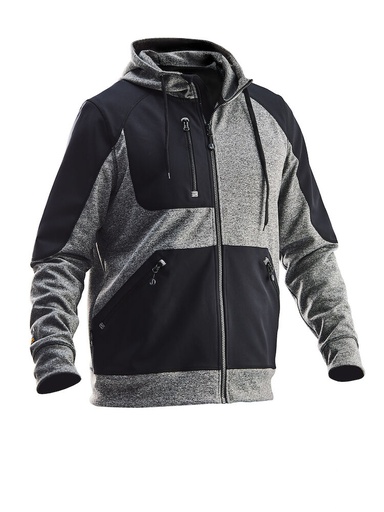 5303 - HOODIE SPUN DYE GRIJS MELANGE/ZWART