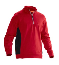 [89304] 5401 - HALFZIP SWEATSHIRT - ROOD/ZWART
