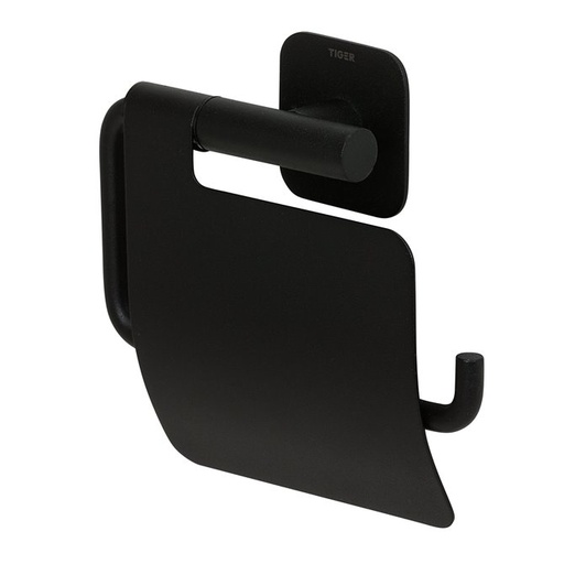 [89480] COLAR TOILETROLHOUDER MET KLEP ZWART