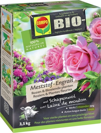 [92941] Compo bio meststof rozen & bloeiende planten 3,5kg