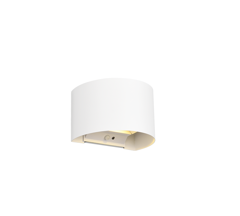 Reality Leuchten Talent R27759131 Led-wandlamp, metaal, mat wit, magnetische wandhouder, incl. 2 x 0,5 watt, schemeringssensor, bewegingsmelder, Up and Down verlichting, USB-C oplaadbus