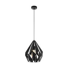 [93907] Eglo Carlton hanglamp 1x E27 zwart/kope