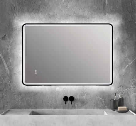 [94187] Lafiness Lido LED spiegel square m/zwarte rand 60x80cm