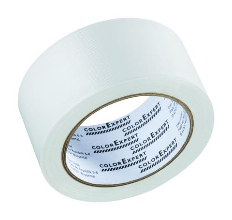 [50281] PVC tape geribbeld 50mm x 33m wit afscheurbaar