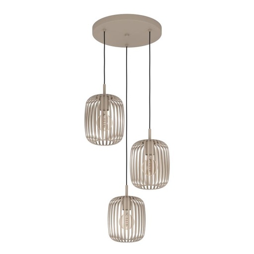 [96866] Eglo Romazinna 3xE27 Ø46 x H110cm staal/zandkleur