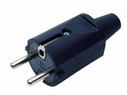 [50652] STEKKER PVC 10A 2P+A ZWART