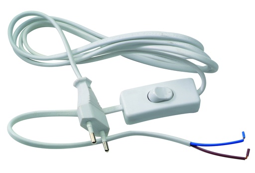 [50655] AANZETSNOER 2X0.75 + SCHAKEL 2M WIT