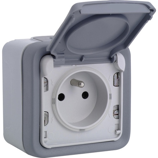 [50811] STOPCONTACT 2P+A PLEXO GRIJS