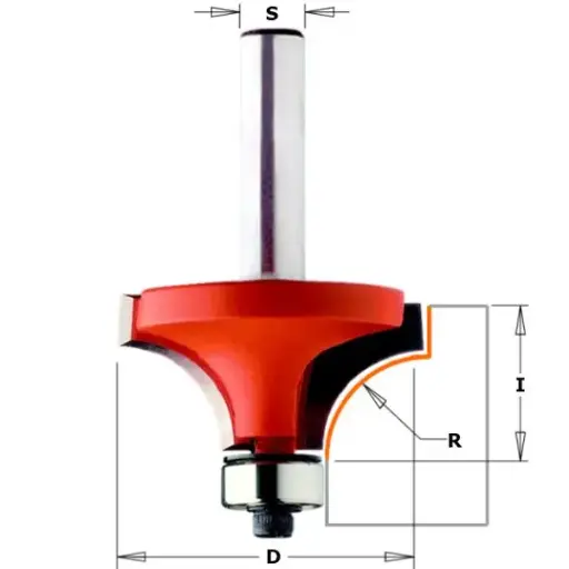 [PR/00112] Holle radiusfrees zonder opst. kant - HW D28,6 x 12,7mm L54