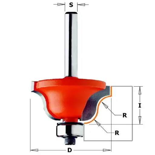 [PR/00116] Profielfrees met kogellager - HW D28,7 x 11,5mm L54