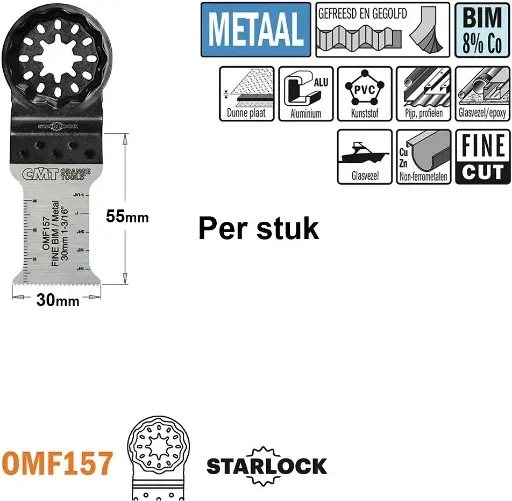 [PR/00233] CMT Multitoolzaagblad voormetaal 30mm BIM