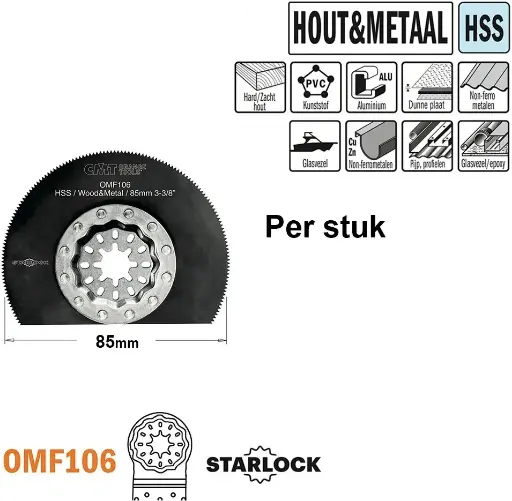 [PR/00241] CMT Rond zaagblad 85mm HSS