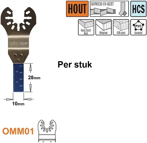 [PR/00258] Multitoolzaagblad voor hout 10mm - HCS
