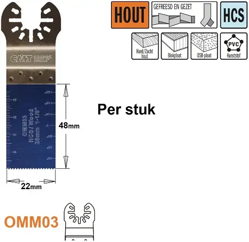 [PR/00260] CMT Multitoolzaagblad voor hout 28mm - HCS