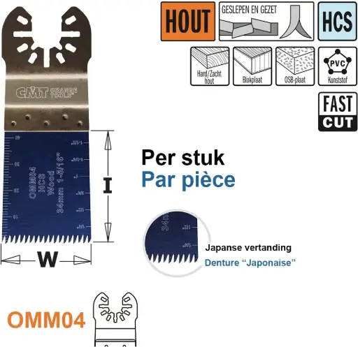 [PR/00261] Multitoolzaagblad (Jap vertanding) voor hout 34mm - HCS