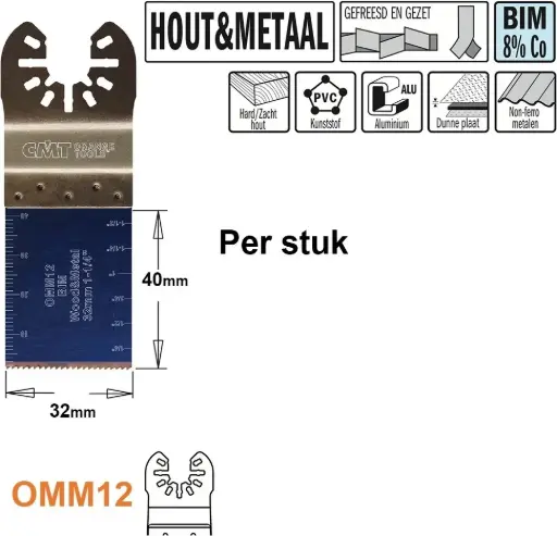 [PR/00268] CMT Multitoolzaagblad voor hout en metaal 32mm - BIM