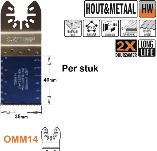 [PR/00270] CMT Multitoolzaagblad voor hout en metaal 35mm - BIM