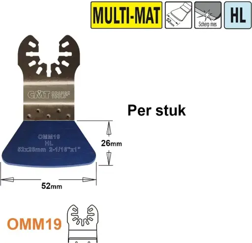 [PR/00275] CMT HL stabiele spatel/schraper W52mm L26mm