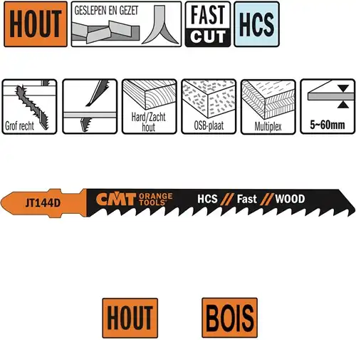 [PR/00335] CMT Dec.zaag 100mm (Grof recht) hout*5~60mm - HCS - 5st