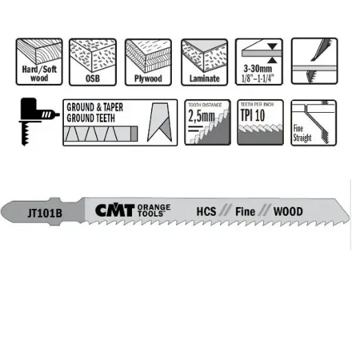 [PR/00339] CMT Dec.zaag 100mm (Fijn recht) hout en plastic*3~30mm - HCS - 5st