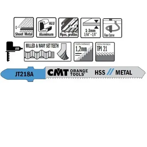 [PR/00344] CMT Dec.zaag 76mm (Fijn bocht) metaal*1~3mm - HSS - 5st
