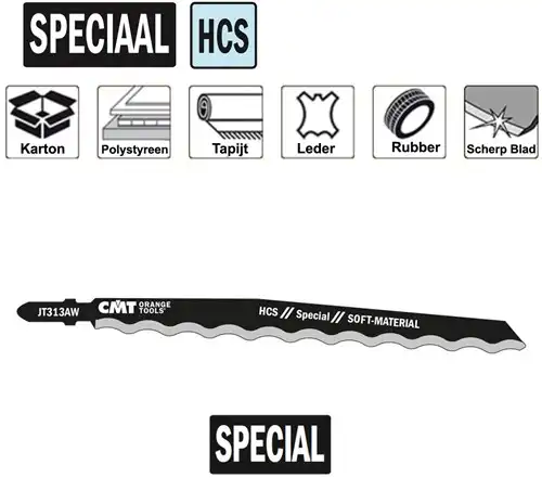 [PR/00355] CMT Decoupeermes 152mm - TPI - zachtmateriaal/niet schurend - 3st
