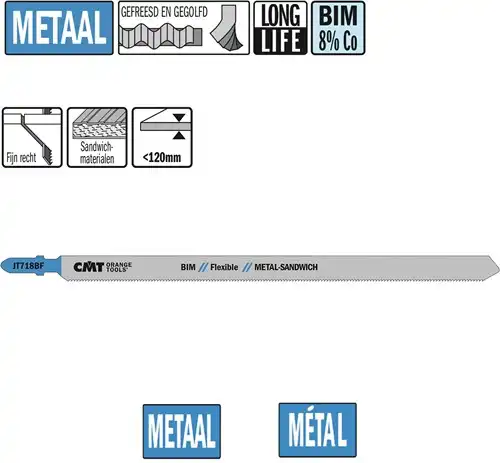 [PR/00357] CMT Dec.zaag 185mm (Fijn recht) - Metaal - BIM - 3st