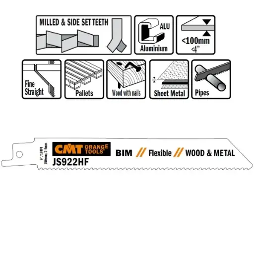 [PR/00364] CMT Reciprozaagblad Bi-metaal 150mm x 0,9  x 10PI