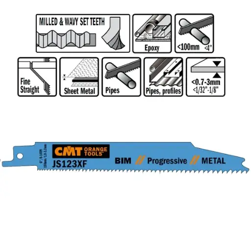 [PR/00372] CMT Reciprozaagblad Bi-metaal 150mm x 0,9  x 8-14TPI