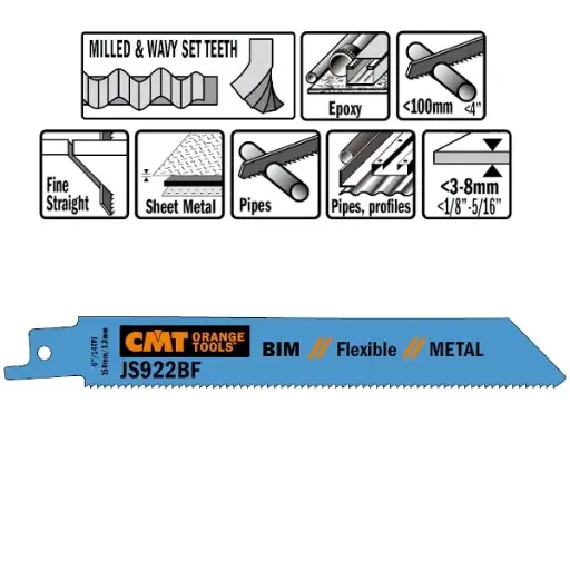 [PR/00373] CMT Reciprozaagblad Bi-metaal 150mm x 0,9  x 14TPI