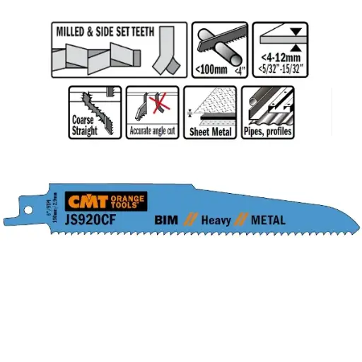 [PR/00375] CMT Reciprozaagblad Bi-metaal 150mm x 1,6  x 9TPI