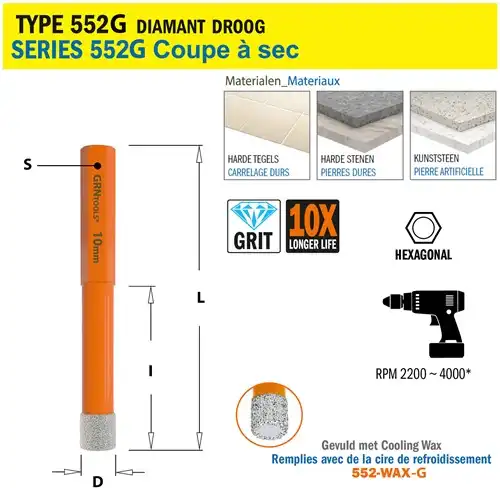 [PR/00505] CMT Gatzaag voor extreem harde materialen D10mm L40mm