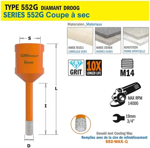 [PR/00511] CMT Gatzaag voor extreem harde materialen D6mm L35mm