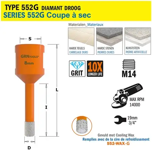 [PR/00513] Gatzaag voor extreem harde materialen D8mm L35mm