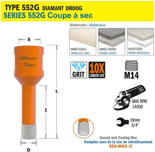 [PR/00515] Gatzaag voor extreem harde materialen D12mm L35mm