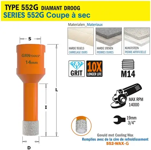 [PR/00516] Gatzaag voor extreem harde materialen D14mm L35mm