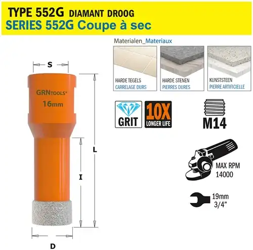 [PR/00517] Gatzaag voor extreem harde materialen D16mm L35mm