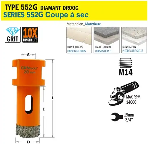[PR/00519] Gatzaag voor extreem harde materialen D20mm L35mm