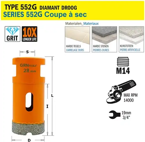 [PR/00521] CMT Gatzaag voor extreem harde materialen D28mm L40mm