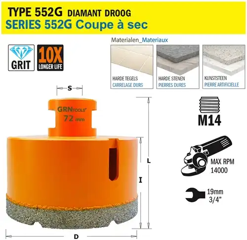 [PR/00530] Gatzaag voor extreem harde materialen D72mm L40mm