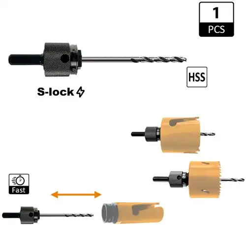 [PR/00580] CMT Snelwisselhouder voor gatzagen + HSS boor - GRN