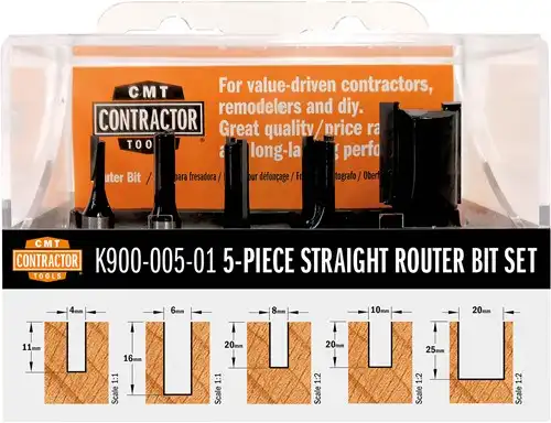 [PR/00596] CMT Set van 5 frezen contractor in PVC kistje - HW