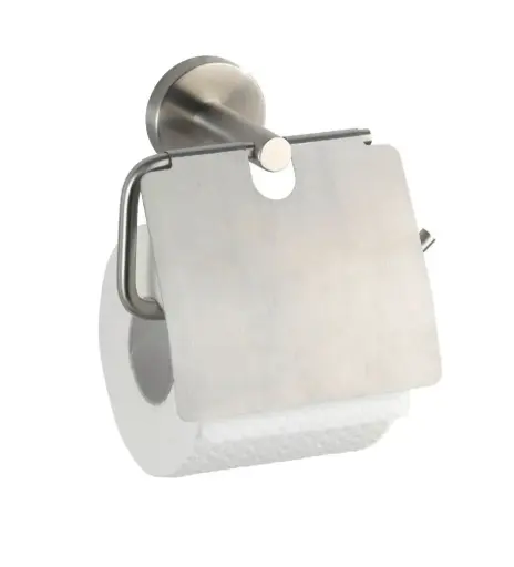 [PR/01065] Bosio toiletrolhouder met klep RVS mat