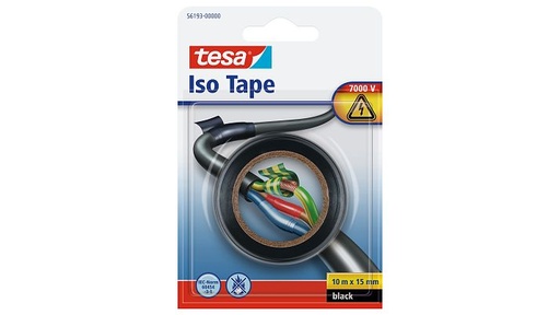 [64607] Tesa elektrische isolatie zwart 15mm - 10lm