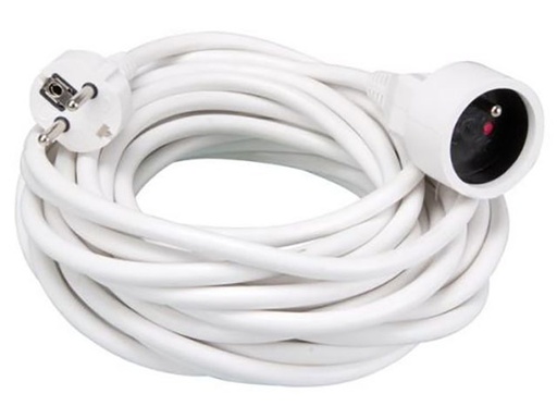 [66209-0] VERLENGSNOER WIT IP20 H05VV-F 3G1.5 10M