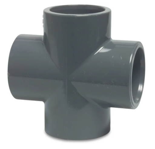 [04347] Druk PVC kruisstuk 50mm