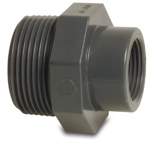 [04404] Druk PVC verloopstuk 5/4 x 4/4 MF